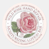 Lotion Bar Zeep Label Roze Wilde Roos Bloem (Voorkant)