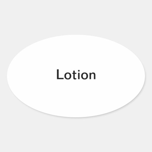 Lotion Labels/ Ovale Sticker (Voorkant)