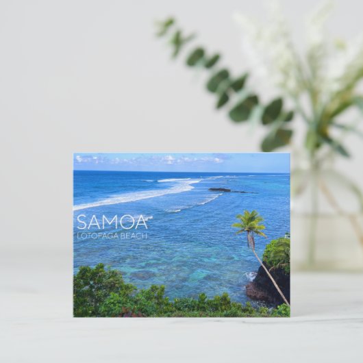 Lotofaga Beach, Samoa Briefkaart (Staand voorkant)