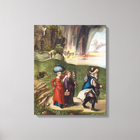 Lot's Escape - Albrecht Durer - c1496 Canvas Afdruk (Voorkant)