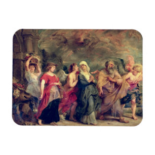 Lot's Family Leaving Sodom, 1625 (olie op het pane Magneet