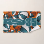 Lots of basketballs useful team sports gifts teal handdoek (Handdoek)