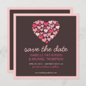 Lots of Hearts Love Save the Date Aankondiging (Voorkant / Achterkant)