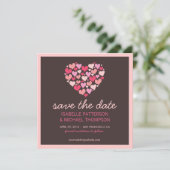 Lots of Hearts Love Save the Date Aankondiging (Staand voorkant)