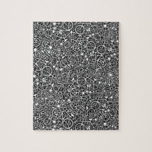 Lotsa Bikes - Cyclist's Tricky Jigzaag Puzzle Legpuzzel