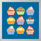 Lotsa Cupcakes Blue Poster (Voorkant)
