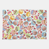 Lotsa Cupcakes in Cherries Kitchen Towel Theedoek (Horizontaal)