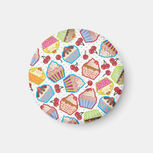 Lotsa Cupcakes in Cherries Magnet