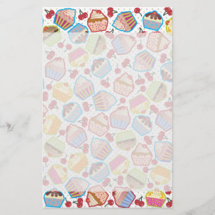 Lotsa Cupcakes in Cherries Stationery Briefpapier