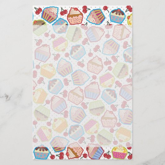 Lotsa Cupcakes in Cherries Stationery Briefpapier (Voorkant)