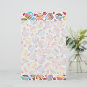 Lotsa Cupcakes in Cherries Stationery Briefpapier (Staand voorkant)
