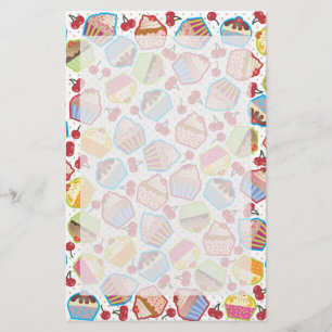 Lotsa Cupcakes in Cherries Stationery Briefpapier