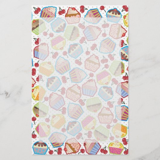 Lotsa Cupcakes in Cherries Stationery Briefpapier (Voorkant)