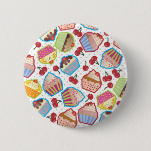 Lotsa Cupcakes n Cherries Button