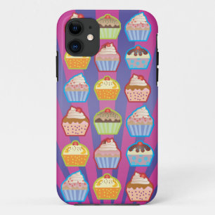 Lotsa Cupcakes Purply Blue Stripes iPhone 5 Hoesje
