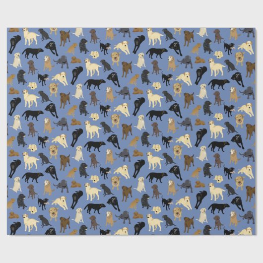 Lotsa Labs op denim blue roll van Cadeaupapier (Vlak)