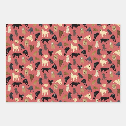 Lotsa Labs - rood, tint, denim blauw Inpakpapier Vel (Voorkant)