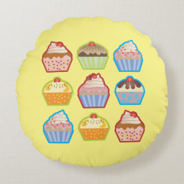 Lotsa Leuke Cupcakes Kinderen Girly Rond Kussen