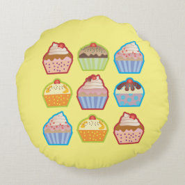 Lotsa Leuke Cupcakes Kinderen Girly Rond Kussen
