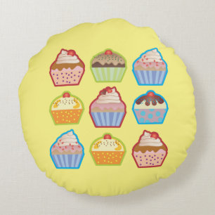 Lotsa Leuke Cupcakes Kinderen Girly Rond Kussen