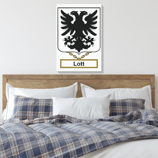 Lott Family Crest Canvas Afdruk (Insitu (Slaapkamer))