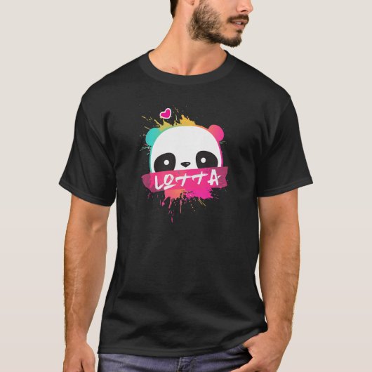LOTTA - Mooie meisjesnaam met Schattige Panda T-shirt (Voorkant)