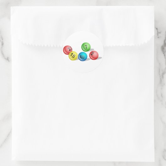 Lottery Balls Ronde Sticker (Tas)