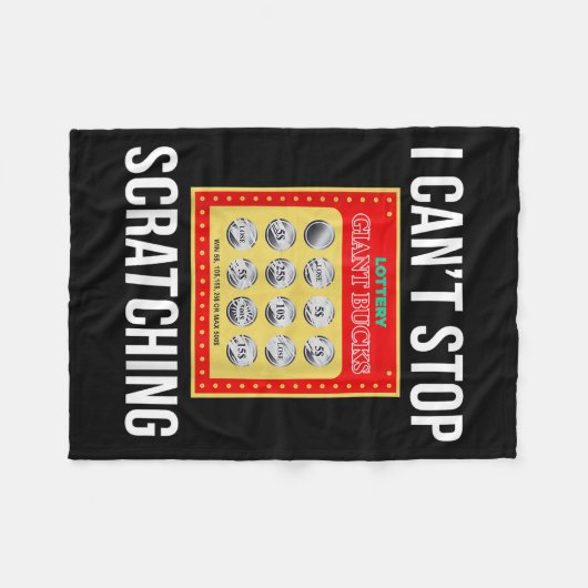 Lottery I Can't Stop Scratching - Scratch Ticket Fleece Deken (Voorkant (Horizontaal))