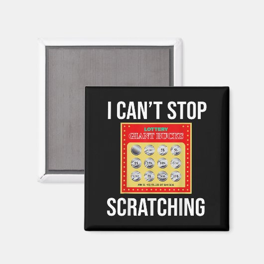 Lottery I Can't Stop Scratching - Scratch Ticket  Magneet (Voorkant / Achterkant)