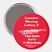 Lottery Number Magnet (Lotterijnummer) van Leann w (Voorkant / Achterkant)