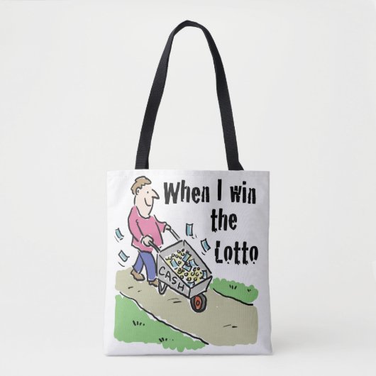 Lottery Winner Design Man met Barrow of Cash Tote Bag (Voorkant)