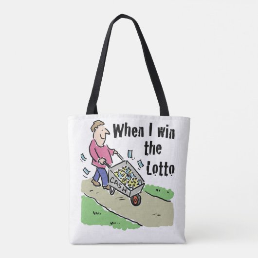 Lottery Winner Design Man met Barrow of Cash Tote Bag (Achterkant)
