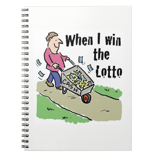 Lottery Winning Design Man met Barrow of Cash Notitieboek (Voorkant)