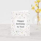 Lottie Confetti Waterverf Stippen Verjaardag Kaart (Gele Bloem)