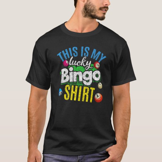 Lotto Dit is mijn gelukkige Bingo Bingo Caller Bin T-shirt (Voorkant)