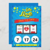 Lotto Liefde Bewaar de datum Trouwkaart Save The Date (Voorkant / Achterkant)