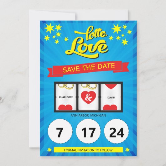 Lotto Liefde Save the Date Trouw Aankondiging (Voorkant)
