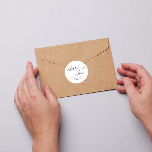 Lotto Love Lottery Scratcher Wedding Favor Ronde Sticker