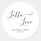 Lotto Love Lottery Scratcher Wedding Favor Ronde Sticker (Voorkant)