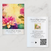 *~* Lotus 6 Art   PHOTO Nature Flowers QR AP67 Visitekaartje (Voorkant / Achterkant)