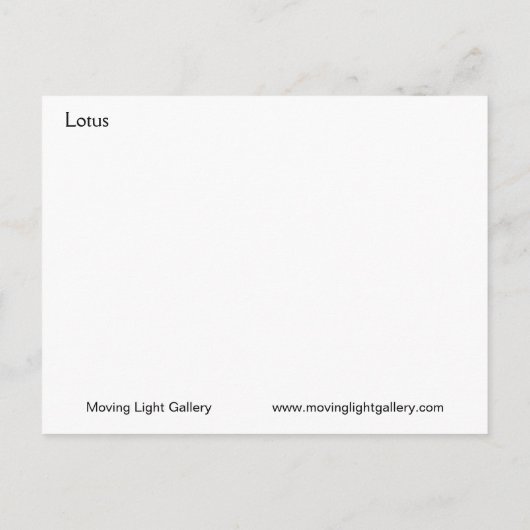 Lotus Aankondigingskaart (Achterkant)