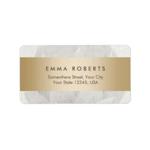 Lotus achtergrond Goud Gestreept Elegant Linnen Etiket