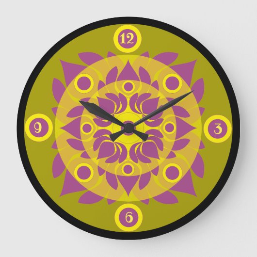 Lotus Acrylic Wall klok (Voorkant)