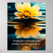 Lotus All Beauful Rumi Quote Poster (Voorkant)