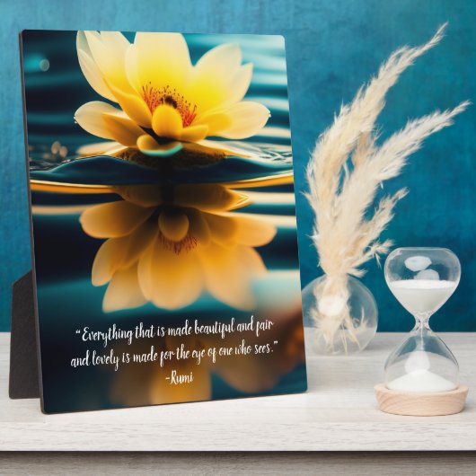 Lotus All Beauful Rumi Quote Tabletop Fotoplaat (Zijkant)