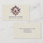 Lotus - Amethyst en Gold op canvas Visitekaartje (Voorkant / Achterkant)