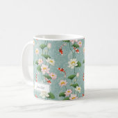 Lotus and Koi fish Beautiful Zen Art Personalized Koffiemok (Voorkant links)