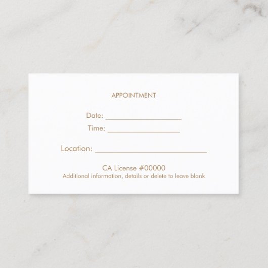 Lotus Appointment Card Afsprakenkaartje (Achterkant)