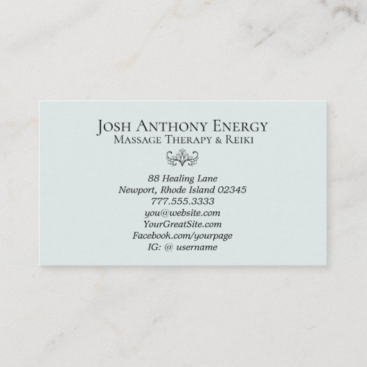 * Lotus Aqua Mint Pastel Nebula Galaxy Universe Visitekaartje (Achterkant)