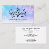 *~* Lotus Aqua Pink Pastel Nebula Galaxy Universe Visitekaartje (Voorkant / Achterkant)